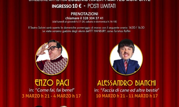 Ridere al Salvini: dal 3 marzo la rassegna comica a Pieve di Teco